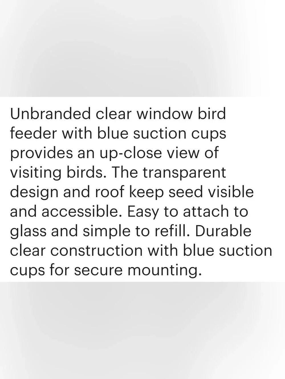Clear Window Bird Feeder with Blue Suction Cups $13 NIB